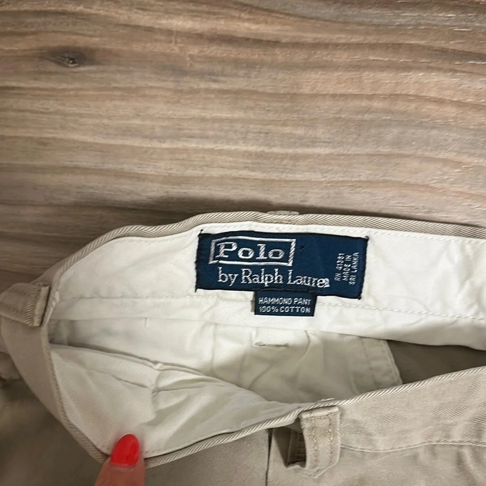 Polo Ralph Lauren Hammond Pants Mens Size 36x32 Straight Leg Khaki VINTAGE